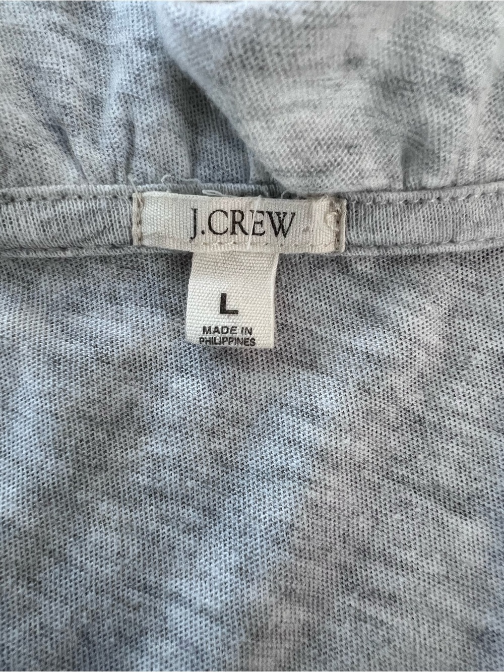 J.Crew Ruffle Neck Sleeveless Slub Tee Gray Size Large - Picture 3 of 5